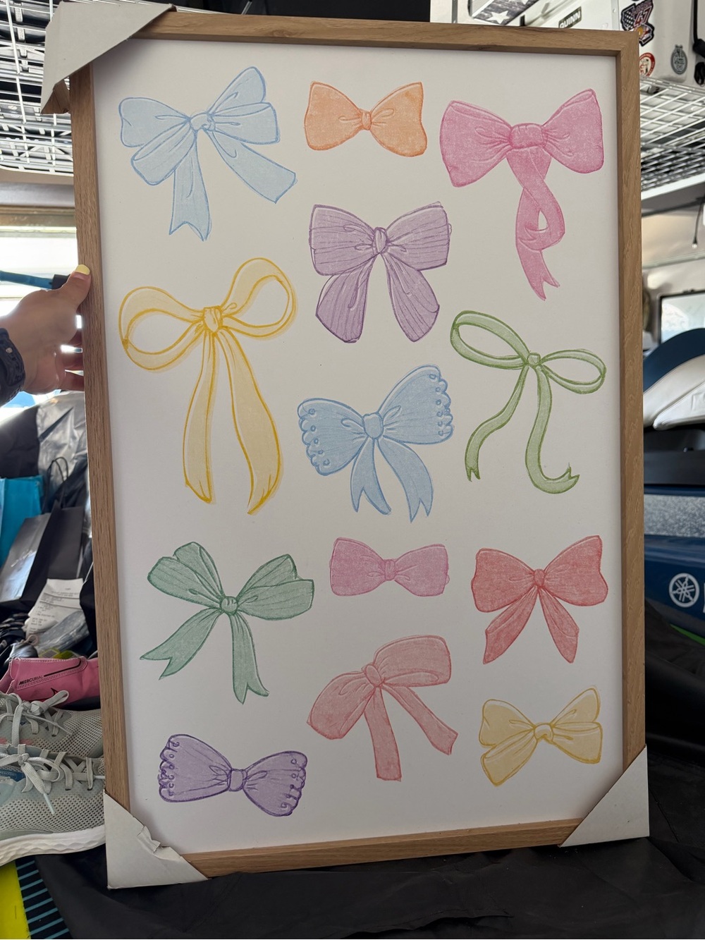 Hobby Lobby Pastel Bow Wall Art Print - Pink, Blue, Yellow, Green, Purple, Peach